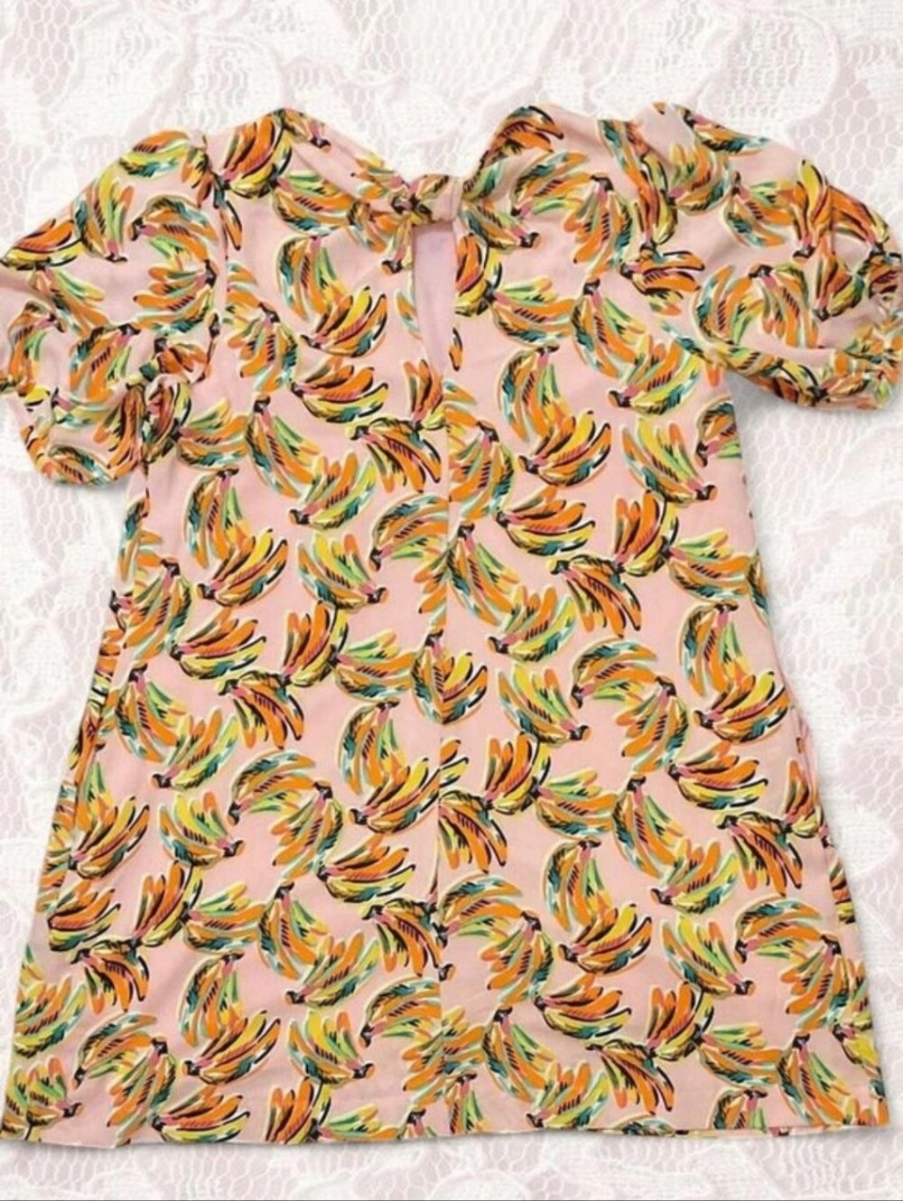 Crown & Ivy Pink Dress with Multicolor Banana Print XL - Picture 2 of 4